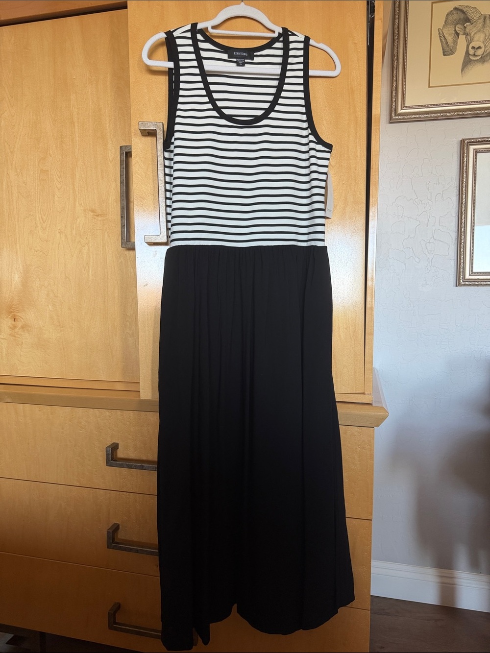 KAREN KANE NWT Black and White Striped Tank Maxi Dress